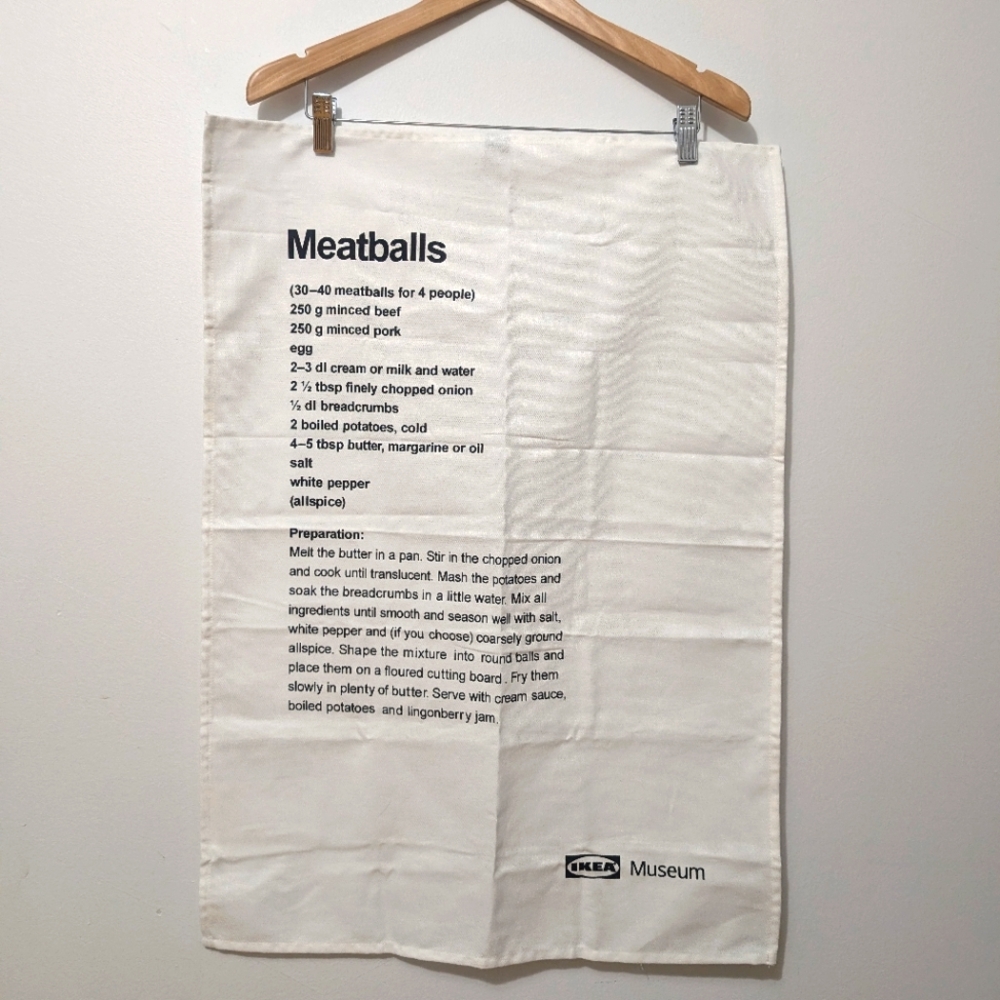 IKEA Museum Meatball Recipe Tea Towel